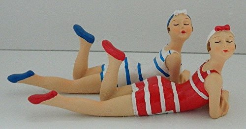 Cauldron Gifts PAIR OF BEACH LADY BATHING BELLES BATHROOM ORNAMENTS
