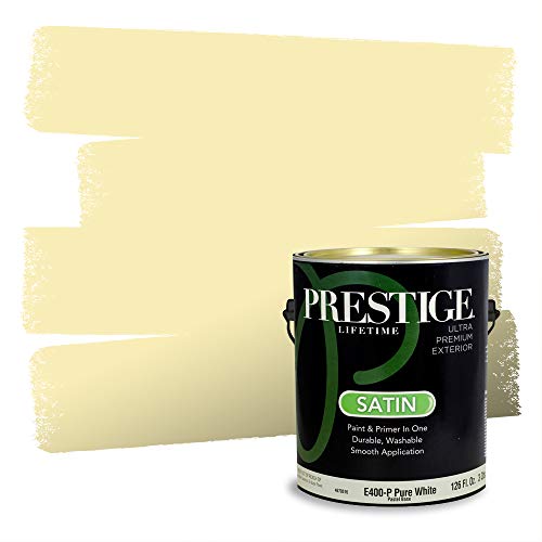 PRESTIGE Paints Exterior Paint and Primer In One, 1-Gallon, Satin, Comparable Match of Valspar* Lemon Butter*