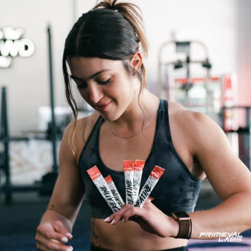 Primeval Labs Creatine Monohydrate Powder | On The Go Stick Packs | Easy To Mix | 5G Creatine Per Serving | 30 Servings, (Unflavored) #TOP6