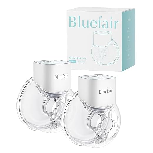 Bluefair Breast Pump, Wearable Breast Pump, Breast Pump Hands-Free, Wearable Pumps for Breastfeeding, 3 Modes & 12 Levels, Smart Display, Memory and Anytime Pause function-24mm, 2 Pack(White)
