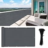 HENG FENG 100 x600cm Balkonbespannung Balkon Sichtschutz Balkonverkleidung Windschutz und Sonnenschutz Anthrazit
