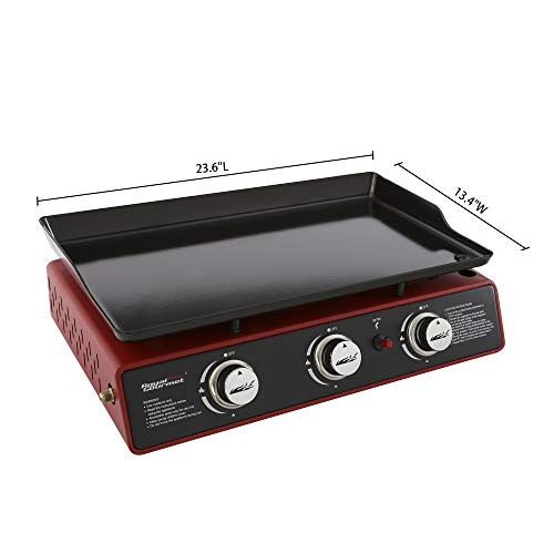 Royal Gourmet PD1301R Portable 24-Inch 3-Burner Table Top Gas Grill Griddle thumb #3