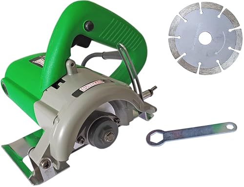 Image of Inditrust Dumdaar (DM) 1300W Marble cutting machine with 1pc Marble Cutting blade set Handheld Tile Cutter 110mm (GREEN)