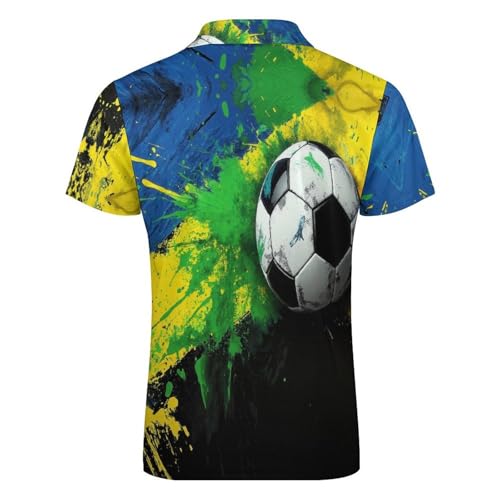 Polo drapeau brésilien abstrait homme football pull léger de golf zippé