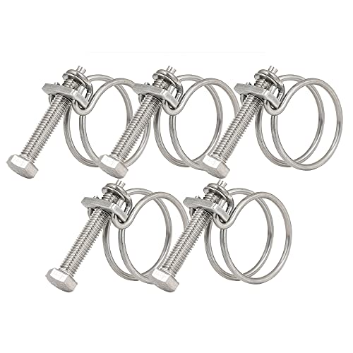 5 Stück Doppeldraht-Schlauchschellen Seiwei HNN-HB02235C-TS