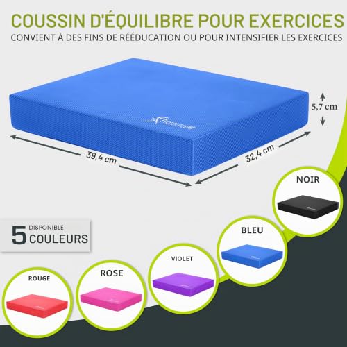 ProsourceFit Exercise Balance Pad – Non-Slip Cushioned Foam Mat & Knee Pad for Fitness and Stability Training, Yoga, Physical Therapy 15.5”x12.75”, Blue – vue 2