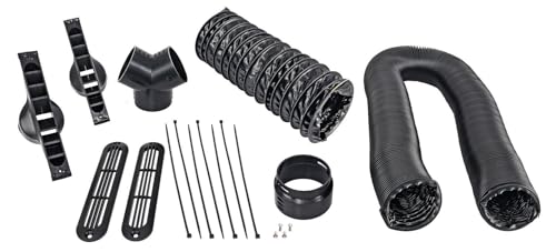 JEGS Defroster Kit | Includes One 2.5� Y Connector, Six Tie Wraps, Two Defroster Chutes With Grilles, Two Heater Vent Mounting Brackets, 8 Feet of 2.5� Flexible Hose, And One 3� to 2.5� Adapter