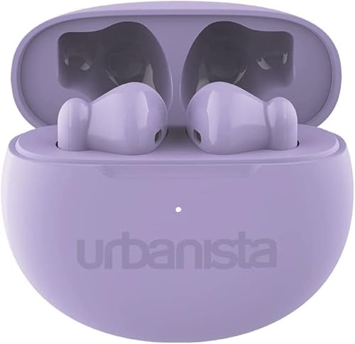 Urbanista Austin True Wireless In Ear Kopfhörer Bluetooth 5.3, IPX4 Earbuds kabellos mit Zwei Mikrofonen, 20 Stunden Spielzeit, Touch-Bedienung, TWS USB C Ladecase, Lavendel Lila Cover