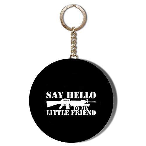 Gift Insanity SAY HELLO TO MY LITTLE FRIEND GNOME WHITE 58mm CHAIN KEYRING BOTTLE OPENER
