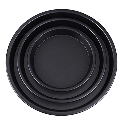 Cabilock 3pcs Non-stick Baking Mold for Oven and Microwave Includes and Cake Pans for Baking Cakes Puddings and More Black Bakeware