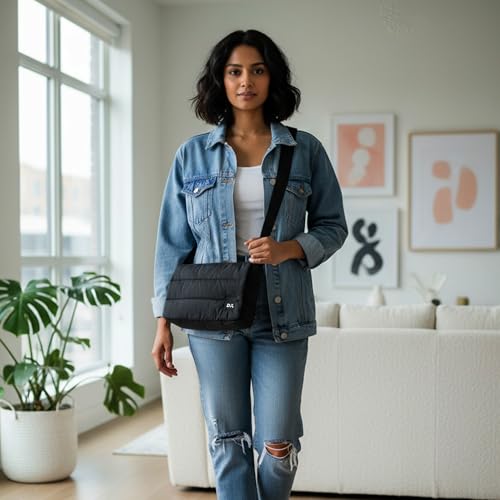 Image of DailyObjects Printed Retreat Sling Crossbody Bag For Girls, Men and Women| Crafted with soft-touch Polyester | One Spacious Main Zippered Compartment and Two Deep Slip Pockets | Detachable Strap