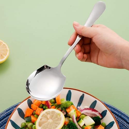 BAIYSFFG Serving Spoons Large,4 Pcs Stainless Steel Buffet Serving Spoon Long Handle Soup Spoons Cooking Spoon Kitchen Tool for Serving Kitchen Cooking Restaurant Banquet - Image 5