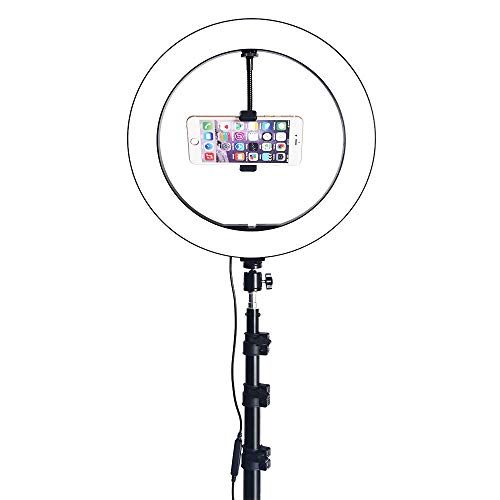 LXDDP 14-Zoll-LED-Ringlicht mit Stativständer und Handyhalter, mit 3 Lichtmodi und 10 Helligkeitsstufen für Vlogs, Live…