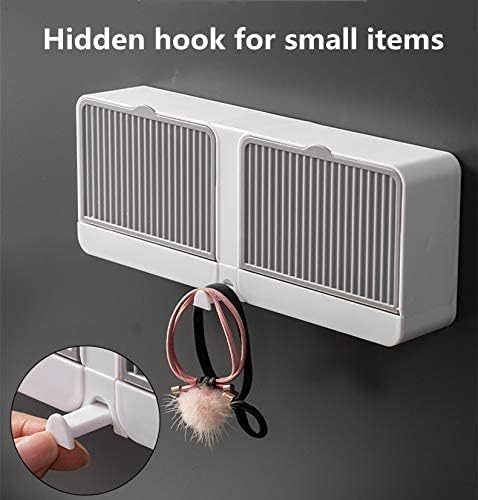 SILENCIO Creative Wall Soap Box with Lid Double Mesh Standing Soap Dryer Holder Flip Wall Mounted Double Soap Holder with Drain Tray Bathroom Drain Soap Dish - Plastic -Random Color (1) 2