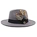 Produktbild Soehong Breite Filz Brim Hat-Mann-Winter-Hut-Feder-Band (Color : Light Grey)
