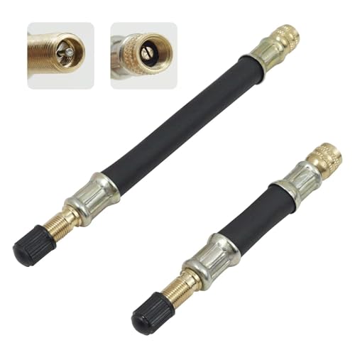 2 pièces prolongateur de valve de pneu, adaptateur de valve flexible universel, prolongation de valve en caoutchouc 100mm pour voiture, moto, gonflage facile...