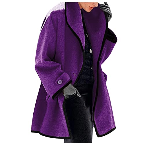 Manteau chaud slim violet contre le froid hivernal en laine