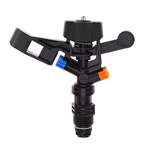 Starnearby 1/2 Male Thread 360° Auto-rotate Nozzle 2 Holes Rocker Irrigate Sprinklers