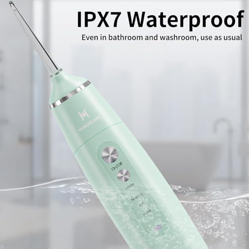 Water Flosser Equipped with Two Water Tanks for Home and Travel,3 Modes Dental Oral Irrigator,Portable,IPX7 Waterproof,Powerful Battery Life, Water Dental Flossers for Teeth (Light Green) - Thumbnail 7