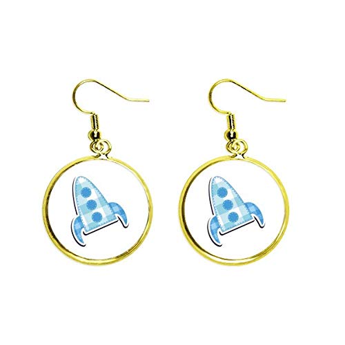 Pendientes de monstruo alienígena espacial dorados para mujer