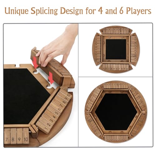 Shut The Box Juego de Mesa de Madera para 1-6 Jugadores miniatura 2