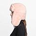 Trapper Hat, Warm Faux Fur Fashion Trapper Hats with Ear Flaps,Windproof Waterproof Thick Russian Hat for Fishing Hiking Pink
