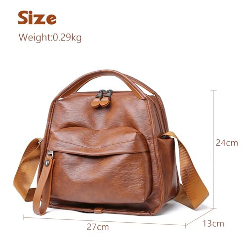 Eslcorri Casual Crossbody Bags for Women Men Medium Shoulder Hobo Purse Top Handle Tote Handbag Multi-Pocket Travel Sling Bag3