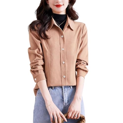 Chemise en velours côtelé uni femme JYHBHMZG élégante pour l'hiver