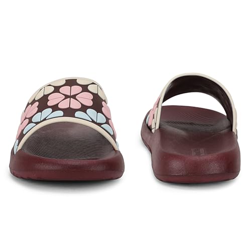 Image of Aqualite Women's Slides Slippers | Slip-On Flat Base Flipflop for Women | Anti-Skid Sole, Lightweight Comfort for Daily Home & Outdoor Wear | Casual Ladies Sandal