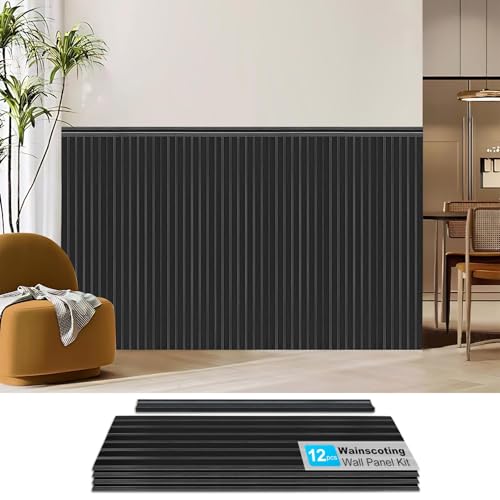 Art3d Wainscotting Wall Panel Kit, 37.8" Tall Beadboard Panels for Walls, Polystyrene Board and Batten Wall Panel Kit, Easy DIY Decorative Trim for Living Room, Kitchen, Bedroom – Covers 31 Sq.Ft