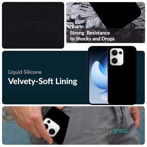 Image of SPRIG Compatible with Oppo Reno 13 5G Premium SilkTone Back Cover Drop Tested Shock Proof Mobile Case for Men, Women, Boys and Girls with Camera Protection (Black)