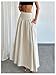 Milumia Women's Pleated Flowy Long Skirts High Waist Maxi Skirt with Pocket Apricot XX-Large