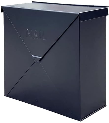 Nach Chicago Matte Black Mailbox, Rust Resistant Wall Mount Mailboxes For Outside, Industrial Style Metal Mailbox, Mail Holder, 10 X 10 X 4, Hardware Included, Mb-6300Blk #TOP20