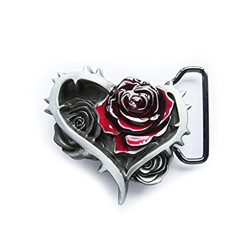 Hebilla de cinturón diseño motero de rosas para conciertos y eventos rock