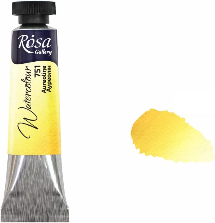 Rosa Gallery Watercolor Paint 10 ml/ 0.33 oz Tube, Extra Fine Professional Artist Paint (751 Aureoline)