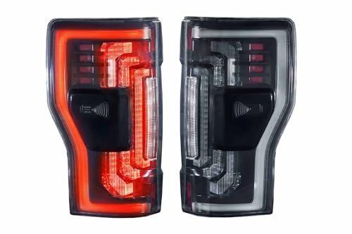 Morimoto XB LED Taillights Fits 2017-2022 Ford Super Duty F-250/F-350/F-450 Plug and Play Smoked Taillight Assemblies with Switchback Turn Signal & UV Coated Lens (LF350)
