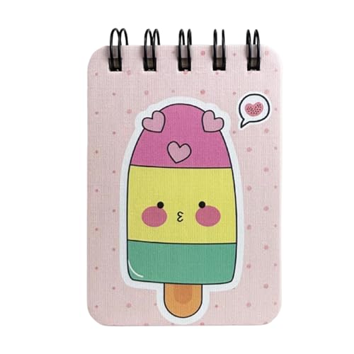Image of Spiral Pocket Notebook (7.5 x 11 cm) | Cute Mini Notepad | Small Handy Notebook for School, Office & Personal Notes (Icecream)