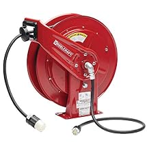 Reelcraft L 70100 123 3B Spring Retractable Cord Reel, 12 AWG/3 Conductors x 100, 20 AMP, Single Outlet, Cord Included