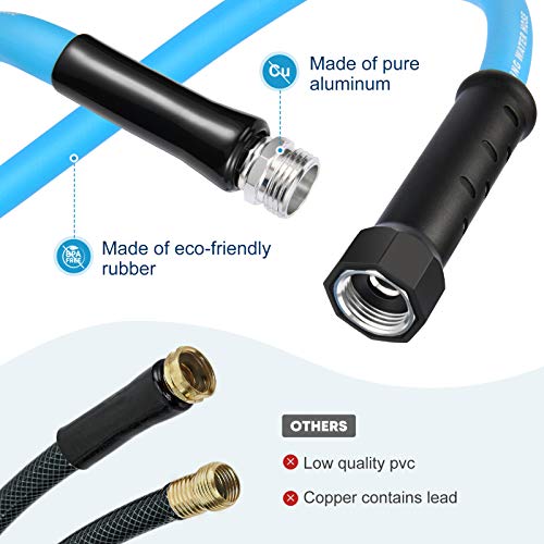 Kohree 25Ft Rv Water Hose, 5/8'' Premium Drinking Water Hose Leak Free, No Kink And Flexible Garden Hose For Rv, Camper, Truck, Car - Blue #TOP2