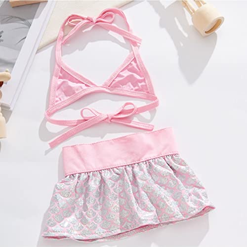 Image of Dog Bikini Swimsuit Summer Doggie Bathing Dress Leopard Rainbow Cat Skirt Beach Outfit for Puppy Dog Cat (XS, Fish Scales)