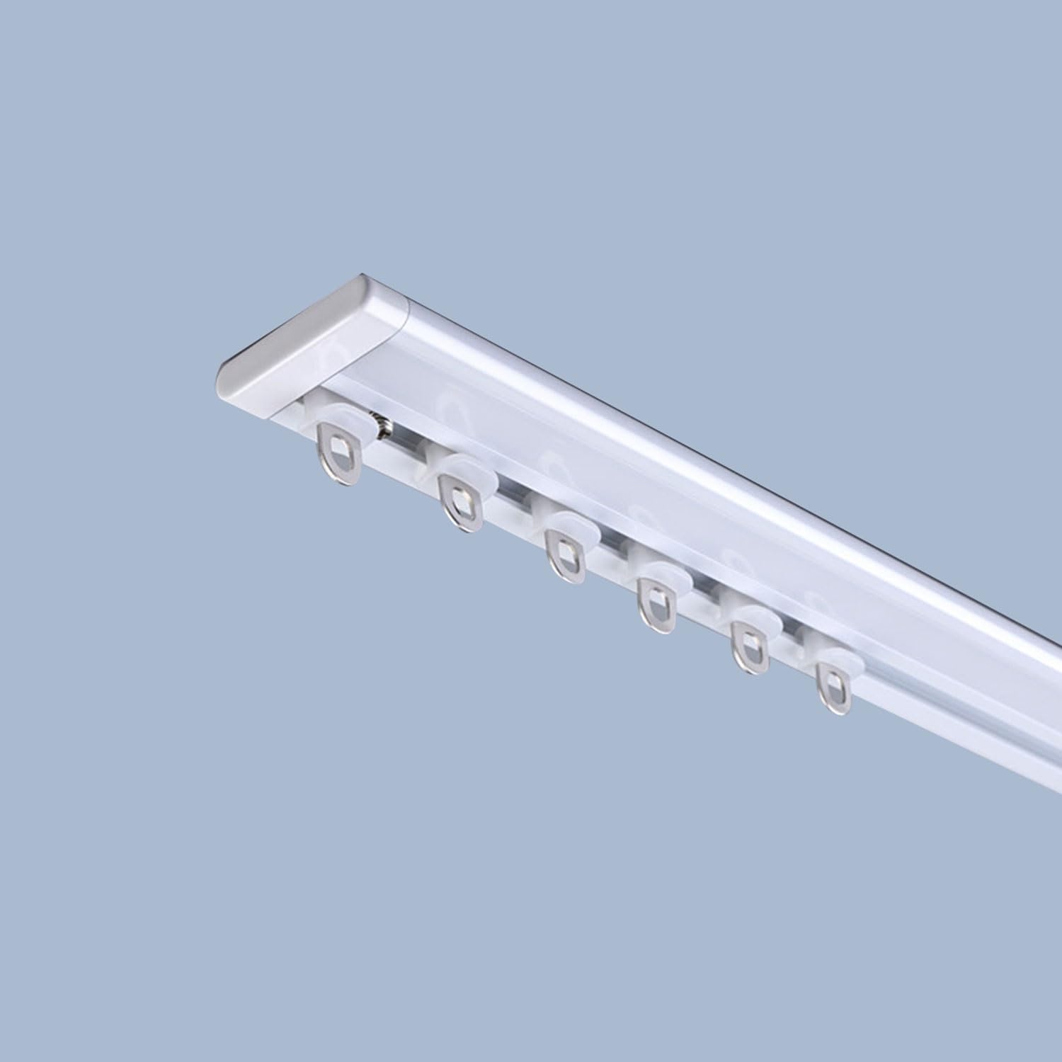Aluminium Curtain Rail Gardinenstange Vorhang Schiene Vorhangschiene Deckenschiene for Fenster Und Raumteiler Gardinen Einfach Zu Installierende(White,300cm/9.8FT)