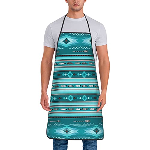 Native American North Southwestern Aztec Indian Navajo Tribal Vintage Aprons Waterproof Chef Apron Bib Aprons For Women Men Kitchen Cooking Baking Gardening Bbq #TOP1