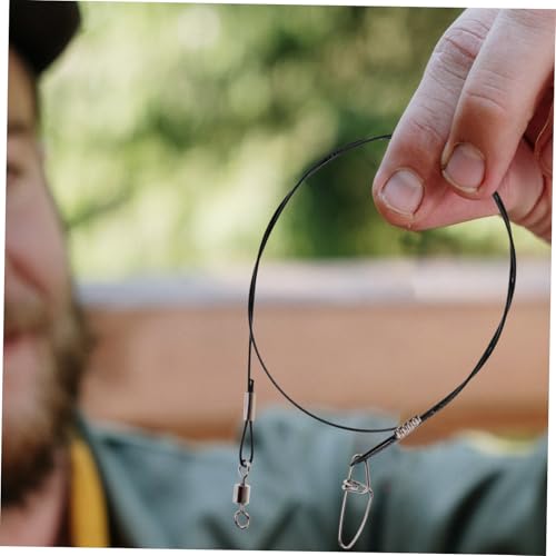 10 piezas líderes de pesca de acero de alto carbono negro miniatura 6