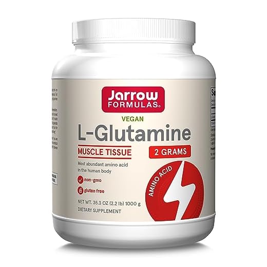 Jarrow Formulas L-Glutamine - Amino Acid for Digestive & GI Health - Supports Muscle Tissue & Immune Support - 100% L-Glutamine - Dietary Supplement - 2.2 lb Powder - 500 Servings (PACKAGING MAY VARY)