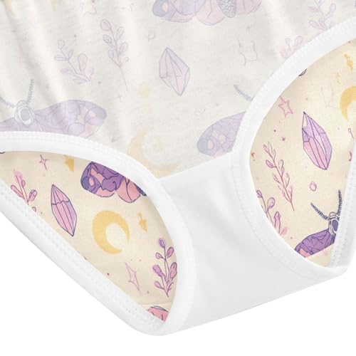 Wusikd Purple Moths Girls' Underwear Cotton Moon Girls Briefs Soft Toddler Underwear 2T 5