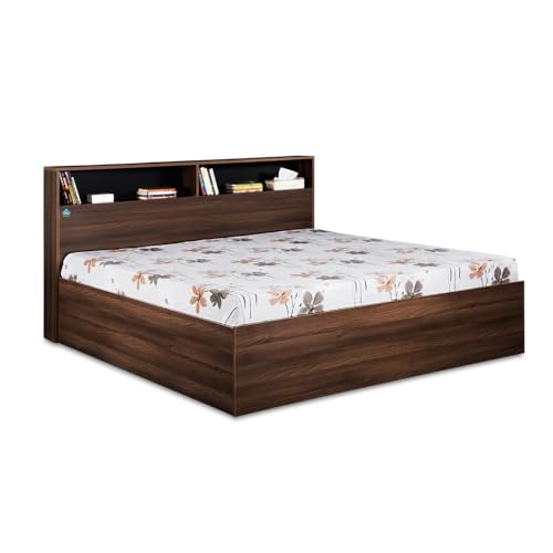 Image of DELITE KOM Urban Engineered Wood Queen Box Bed (Finish Color Acacia Dark Delivery Condition Knockdown)