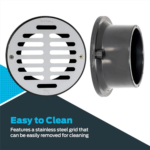 Image of EZ-FLO 3 Inch x 4 Inch ABS General Purpose Drain with Stainless Steel Strainer, 15324