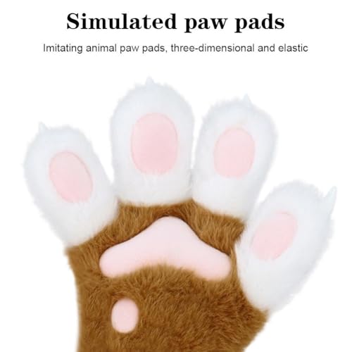Guantes de felpa para Halloween con garras de animales y accesorios de fiesta 5
