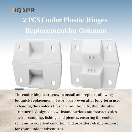 Cooler Hinges Replacement, Plastic Ice Chest Hinges Compatible with Coleman Xtreme & Rubbermaid Coolers, Heavy Duty Repair Kit, 2 Pack