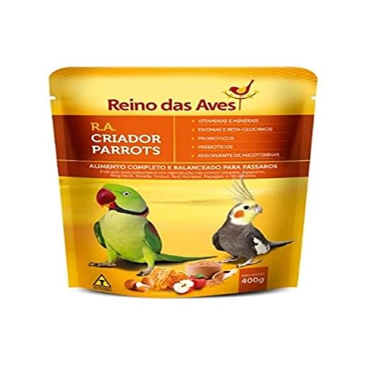 Ração Farinhada Para Aves Criador Parrots 400g Reino das Aves